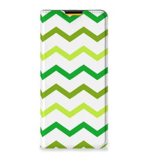 Samsung Galaxy M52 Hoesje met Magneet Zigzag Groen