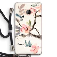 Japanse bloemen: HTC U Play Transparant Hoesje met koord