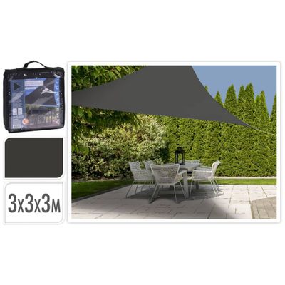 ProGarden schaduwdoek driehoek 3x3x3 m donkergrijs