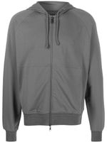 Zegna hoodie zippé à manches longues - Gris