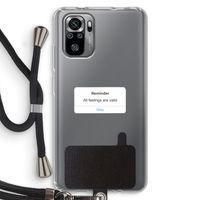 Reminder: Xiaomi Redmi Note 10S Transparant Hoesje met koord