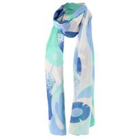 Sarlini Langwerpige Sjaal Multi Print Blauw