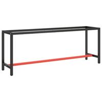 Werkbankframe 210x50x79 cm metaal matzwart en matrood Werkbankframe 210x50x79 cm metaal matzwart en matrood
