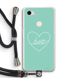 Best heart pastel: Pixel 3 XL Transparant Hoesje met koord