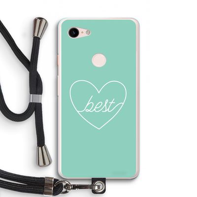 Best heart pastel: Pixel 3 XL Transparant Hoesje met koord