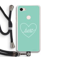Best heart pastel: Pixel 3 XL Transparant Hoesje met koord