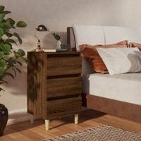 Nachtkastje met houten poten 40x35x69 cm bruin eikenkleur