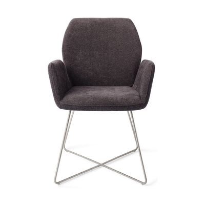 Jesper Home Misaki eetkamerstoel Almost Black cross steel