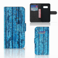 Samsung Galaxy S10e Book Style Case Wood Blue