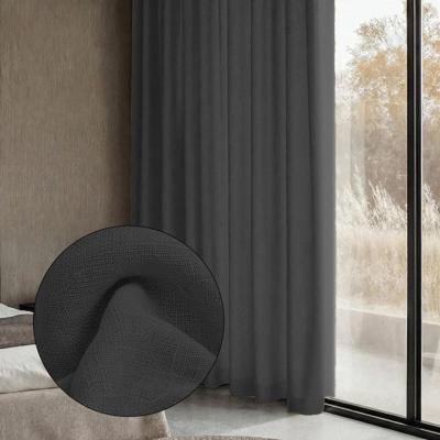 Sale: -35% | Gordijnen Met Linnen Look - Ringen - Antraciet 250x300 Cm - - Dekbed-Discounter.nl