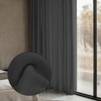 Sale: -35% | Gordijnen Met Linnen Look - Ringen - Antraciet 250x300 Cm - - Dekbed-Discounter.nl