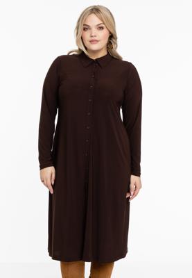 Yoek Blouse midi | Bruin | Maat 42/44