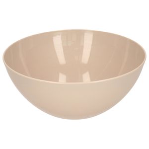 Serveerschaal/saladeschaal - D20 x H8 cm - kunststof - taupe