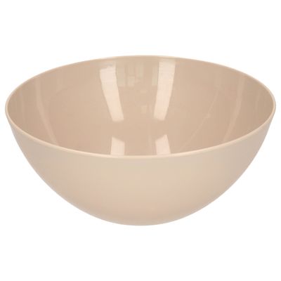 Serveerschaal/saladeschaal - D20 x H8 cm - kunststof - taupe