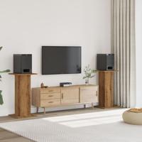 Speakerstandaards 2 st 30x30x80 cm hout artisanaal eikenkleurig - thumbnail