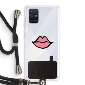 Kusje: Samsung Galaxy A71 Transparant Hoesje met koord