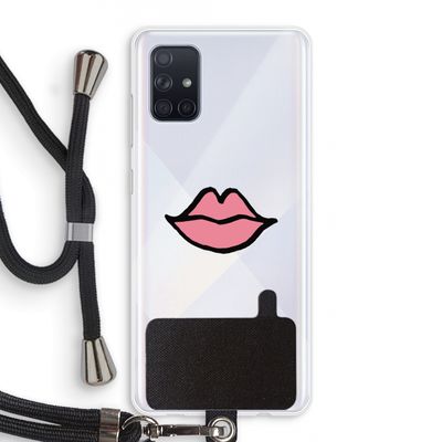 Kusje: Samsung Galaxy A71 Transparant Hoesje met koord