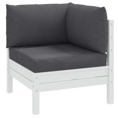 VidaXL Palletkussens 3 st stof gemêleerd antracietkleurig