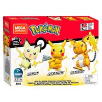 Pokémon Mega Construx Pokemon Bouwset Build and Show Pikachu Evolution Trio - thumbnail