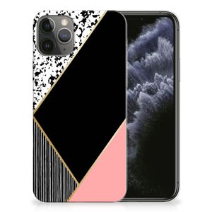 Apple iPhone 11 Pro TPU Hoesje Zwart Roze Vormen