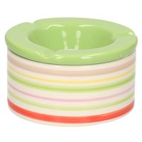 Terras asbak/stormasbak van keramiek - D12 x H6 cm - multi