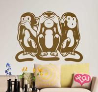 Muurstickers dieren Wijsheid apen