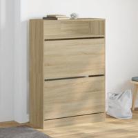 Schoenenkast met 2 klaplades 80x34x116 cm sonoma eikenkleurig