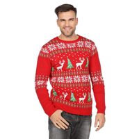 Rode kerst sweater met rendieren voor heren 56 (2XL)  -