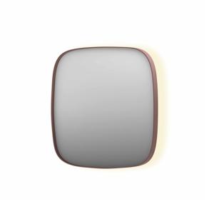 Spiegel INK SP30 60x4x60 cm incl. Indirect LED-Verlichting Rondom en Spiegelverwarming Geborsteld Koper