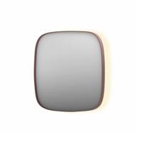 Spiegel INK SP30 60x4x60 cm incl. Indirect LED-Verlichting Rondom en Spiegelverwarming Geborsteld Koper