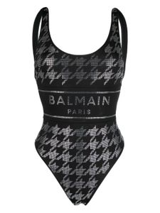 Balmain maillot de bain à ornements strassés - Noir