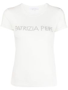 Patrizia Pepe t-shirt à logo strassé - Blanc