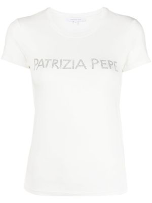 Patrizia Pepe t-shirt à logo strassé - Blanc