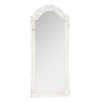 Clayre & Eef Spiegel 58x135 cm Wit Grijs Hout Grote Spiegel Wand Spiegel Muur Spiegel Wit Grote Spiegel Wand Spiegel