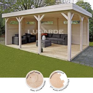 Lugarde Veranda VSV02 540x360 cm - 44 mm- Plat dak- Hout- Lugarde
