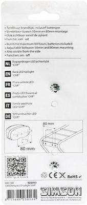 Simson batterij bagagedrager achterlicht cliff 1 led on/of