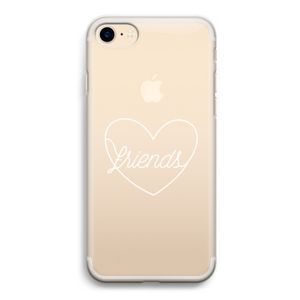 Friends heart pastel: iPhone 7 Transparant Hoesje