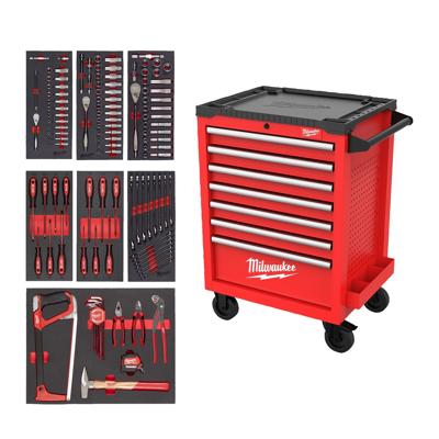 Milwaukee TOOLGUARD™ Gevulde stalen gereedschapswagen rood 69cm universeel 131-delig - 4932499182