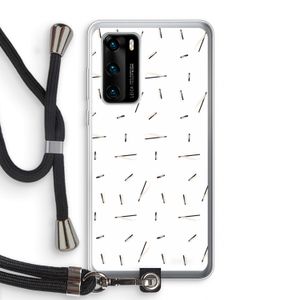 Hipster stripes: Huawei P40 Transparant Hoesje met koord