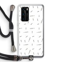 Hipster stripes: Huawei P40 Transparant Hoesje met koord