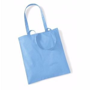 Tote bag katoenen tasje lichtblauw 42 x 38 cm