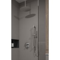 Regendouche set SaniClear Exclusive | Inbouw | 20 cm | Thermostaatkraan | 2-weg | Rond | RVS look