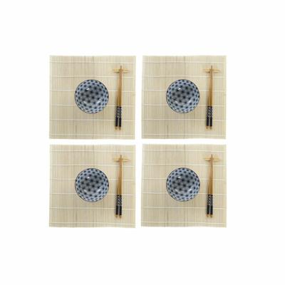 Sushi set DKD Home Decor 14,5 x 14,5 x 31 cm Blauw Keramiek Orientaals (16 Onderdelen)