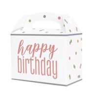 Traktatiebox Happy Birthday Rose Goud (6st)