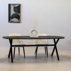 Eettafel Famke Zwart 220cm - Giga Meubel