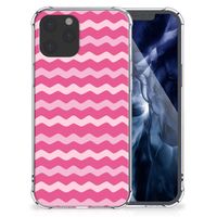 iPhone 12 Pro Max Doorzichtige Silicone Hoesje Waves Pink - thumbnail