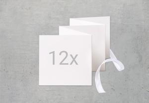 Zigzag fotokaartje Vierkant Wit lint - Set van 12