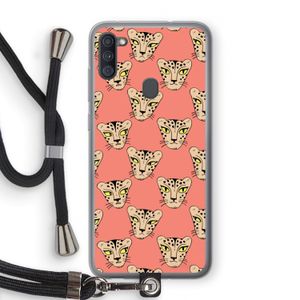 Tijger: Samsung Galaxy A11 Transparant Hoesje met koord
