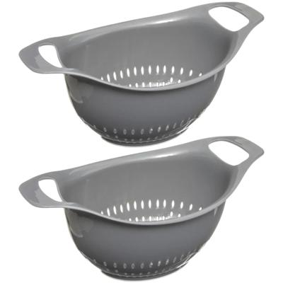 Five vergiet/zeef - Set van 2x stuks - grijs - kunststof - L33 x H14 x D18