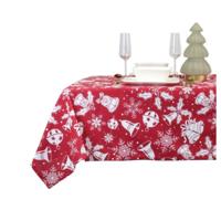 Unique Living Kerst Tafelkleed - Tafel laken - rood met kerstprint - 150 x 250 cm
